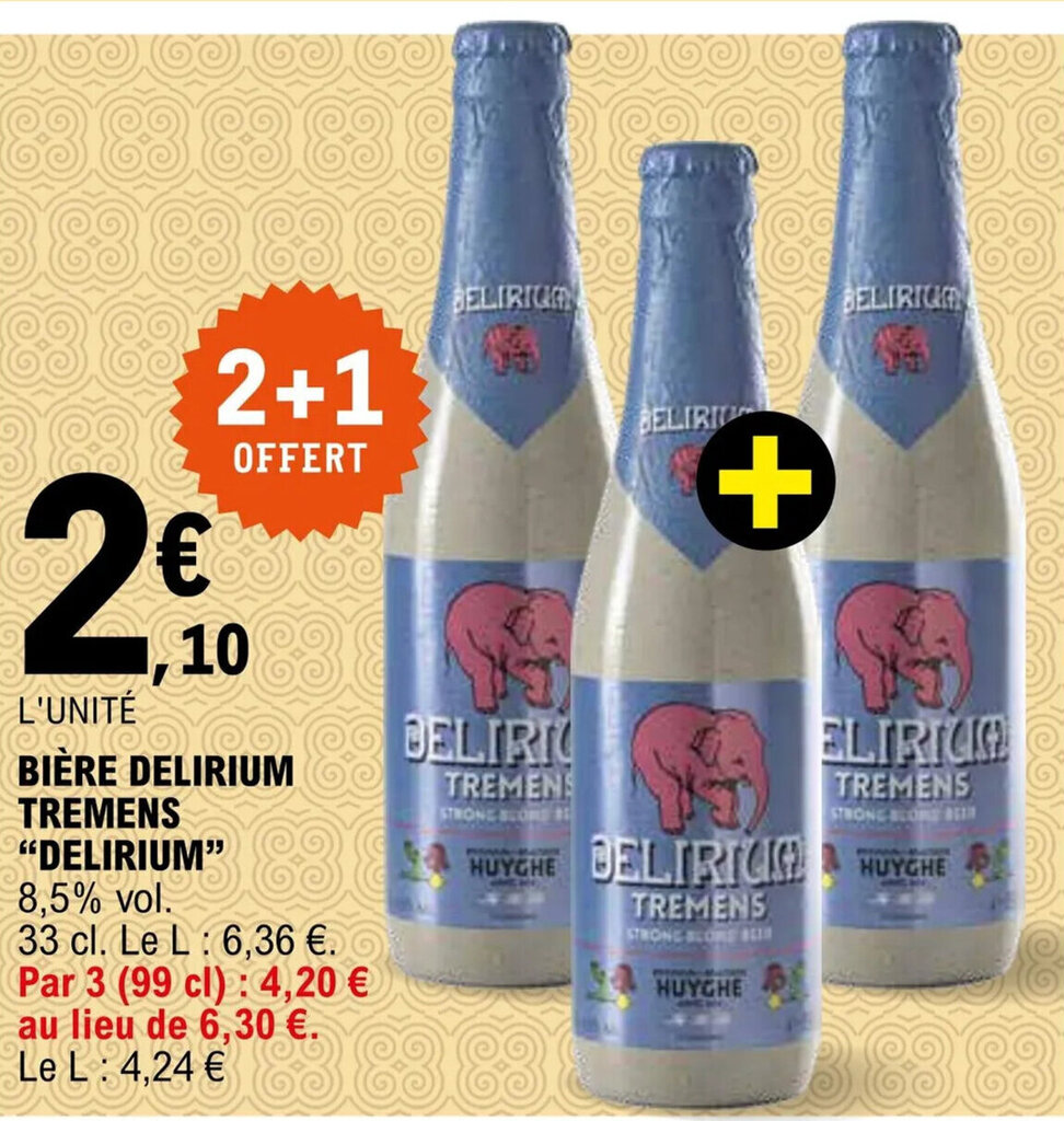 Promo "DELIRIUM" bière delirium tremens chez E.Leclerc