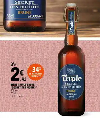 E.Leclerc "SECRET DES MOINES" bière triple brune offre