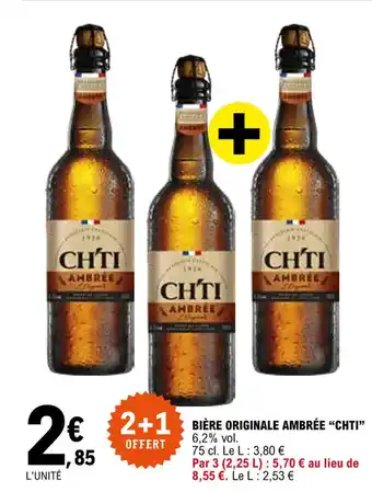 E.Leclerc "CHTI" bière originale ambrée offre