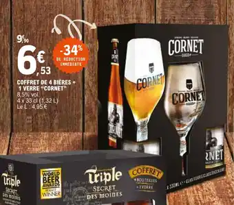 "CORNET" coffret de 4 bières + 1 verre