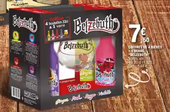E.Leclerc "BELZEBUTH" coffret de 4 bières + 1 verre offre