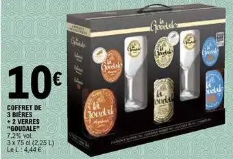 E.Leclerc "GOUDALE" coffret de 3 bières + 2 verres offre