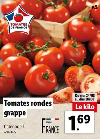 Lidl Tomates rondes grappe offre