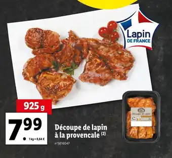 Lidl Découpe de lapin à la provencale offre