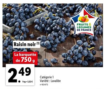Lidl Raisin noir offre