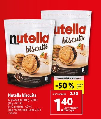 Lidl NUTELLA biscuits offre