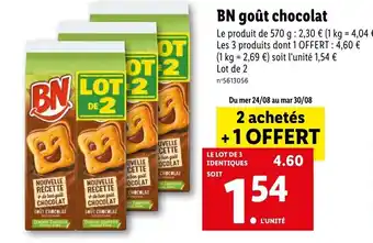 Lidl BN goût chocolat offre