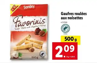 Lidl Gaufres roulées aux noisettes offre