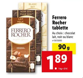 Lidl FERRERO ROCHER tablette offre
