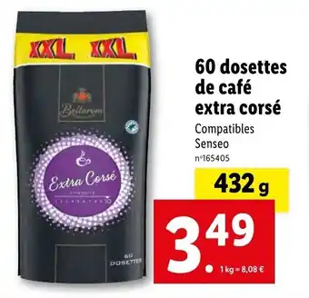 Lidl 60 dosettes de café extra corsé offre