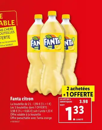 Lidl FANTA citron offre