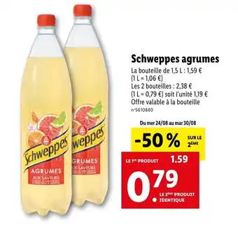 Lidl SCHWEPPES agrumes offre