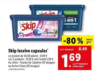 Lidl SKIP lessive capsules offre