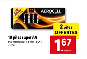 Lidl 10 piles super AA offre