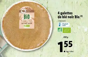 Lidl 4 galettes de blé noir bio offre