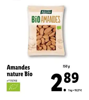 Lidl Amandes nature bio offre