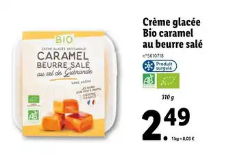 Lidl Crème glacée bio caramel au beurre salé offre