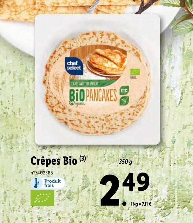 Promo Crépes bio chez Lidl