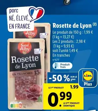 Lidl Rosette de lyon offre