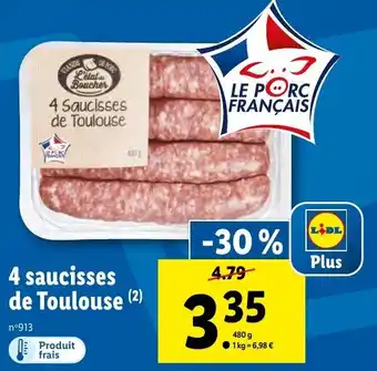 Lidl 4 saucisses de toulouse offre