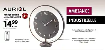 Lidl Horloge de table avec éclairage LED offre