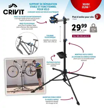 Lidl Pied d'atelier pour vélo offre