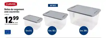 Lidl Boîtes de rangement avec couvercles offre