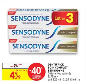 Intermarché SENSODYNE dentifrice soin complet offre