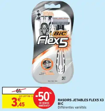 Intermarché BIC rasoirs jetables FLEX5 X3 offre