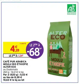 Intermarché Alter Eco Café Pur Arabica Moulu Bio éthiopie offre