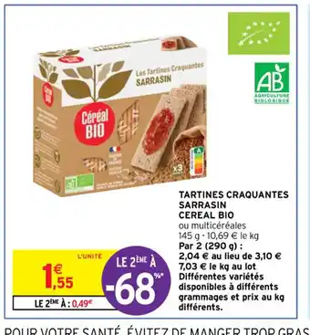 Tartines Craquantes Sarrasin Cereal Bio
