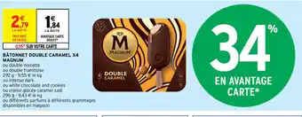Intermarché Magnum Bâtonnets Double Caramel x4 offre