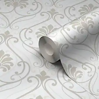 Castorama Papier peint vinyle sur papier duplex blain blanc cassé et taupe offre