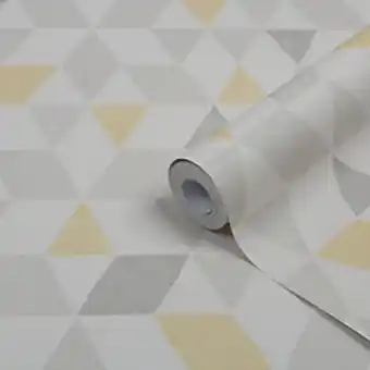 Castorama Papier peint intissé goodhome jansi jaune et gris offre