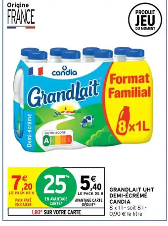 Intermarché Candia Grandlait Uht Demi-écrémé offre