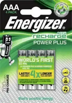 Géant Casino 4 piles AAA rechargeables Power Plus Pre chargées AA offre