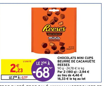 Intermarché Reeses Chocolats Mini Cups Beurre de Cacahuète offre