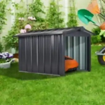 E.Leclerc Brico Abri de jardin pour tondeuse à gazon robot-tondeuse - garage tondeuse robot - tôle acier noir offre