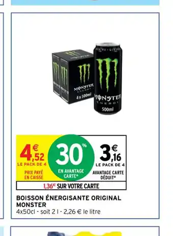 Intermarché Monster Boisson énergisante Original offre