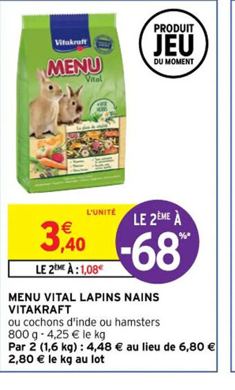 Intermarché Vitakraft Menu Vital lapins Nains offre