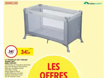 Intermarché Lit Parapluie Soft Dreams Warms Grey Bebe Confort offre