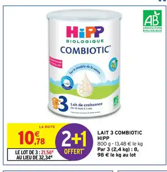 Intermarché Hipp Lait 3 Combiotic offre
