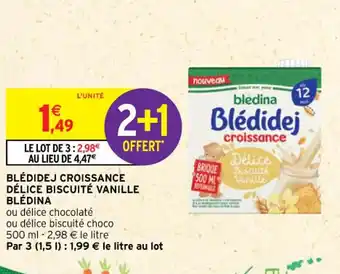 Intermarché Blédina Blédidej Croissance Délice Biscuité Vanille offre