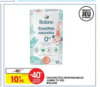 Intermarché Biolane Couches éco-Responsables Jumbo T3 x52 offre