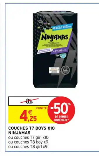 Intermarché Ninjamas Couches T7 Boys X10 offre