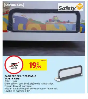 Intermarché Safety First Barriere de Lit Portable offre