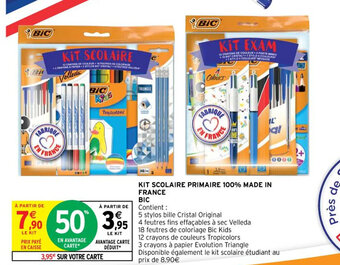 Intermarché Bic Kit Scolaire Primaire 100% Made In France offre