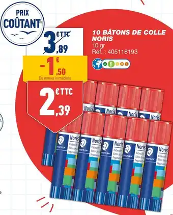 Bureau Vallée Staedtler 10 bâtons de colle noris offre