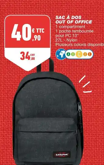 Bureau Vallée Eastpak sac à dos out of office offre