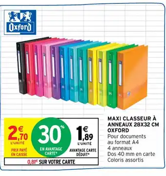 Maxi Classeur à Anneaux 28x32cm Oxford